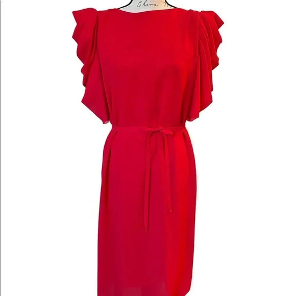 MICHAEL Maiello for Pat Richards red shift dress vintage size medium - Picture 1 of 6
